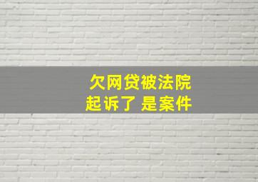 欠网贷被法院起诉了 是案件